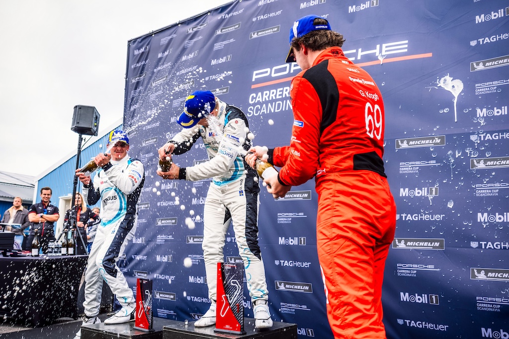 Gustav Krogh tæt på sejr i Porsche Carrera Cup-finale. 
(Foto: Porsche Carrera Cup Scandinavia)